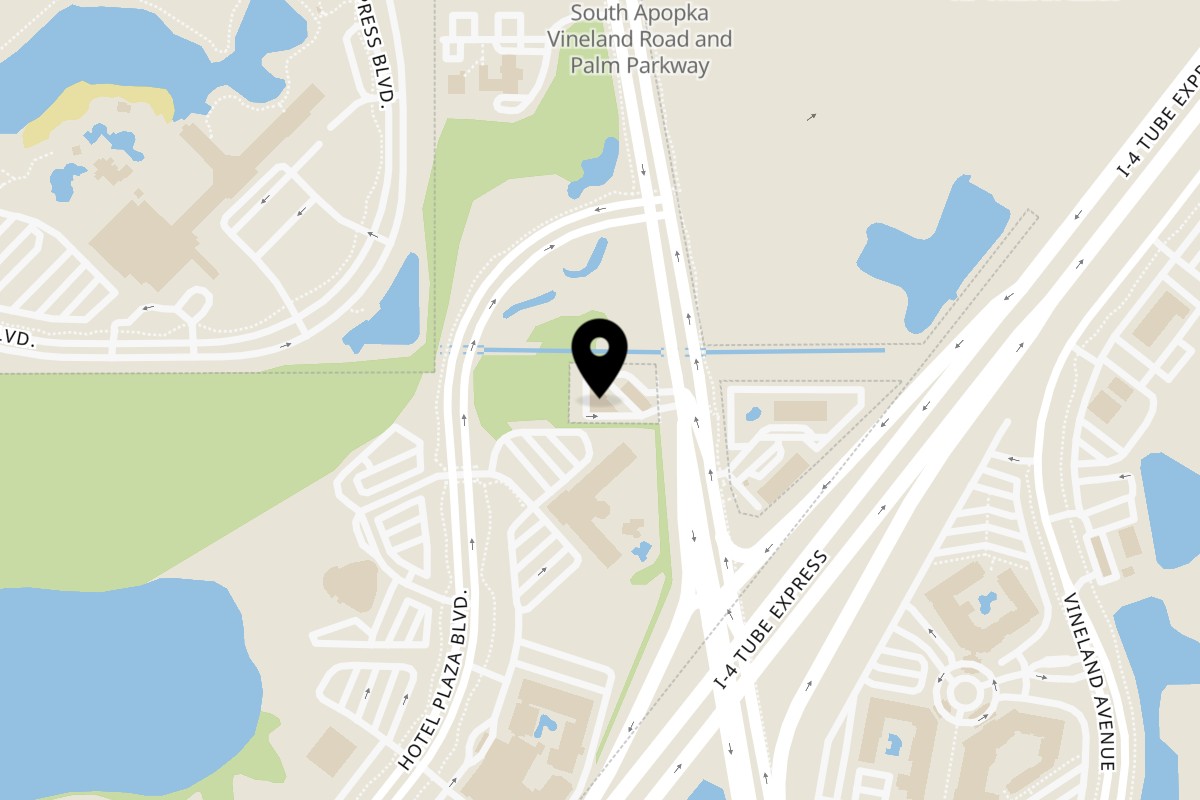 Map showing the location of JT's Classic Eats on 12748 Kissimmee Vineland Rd in Orlando